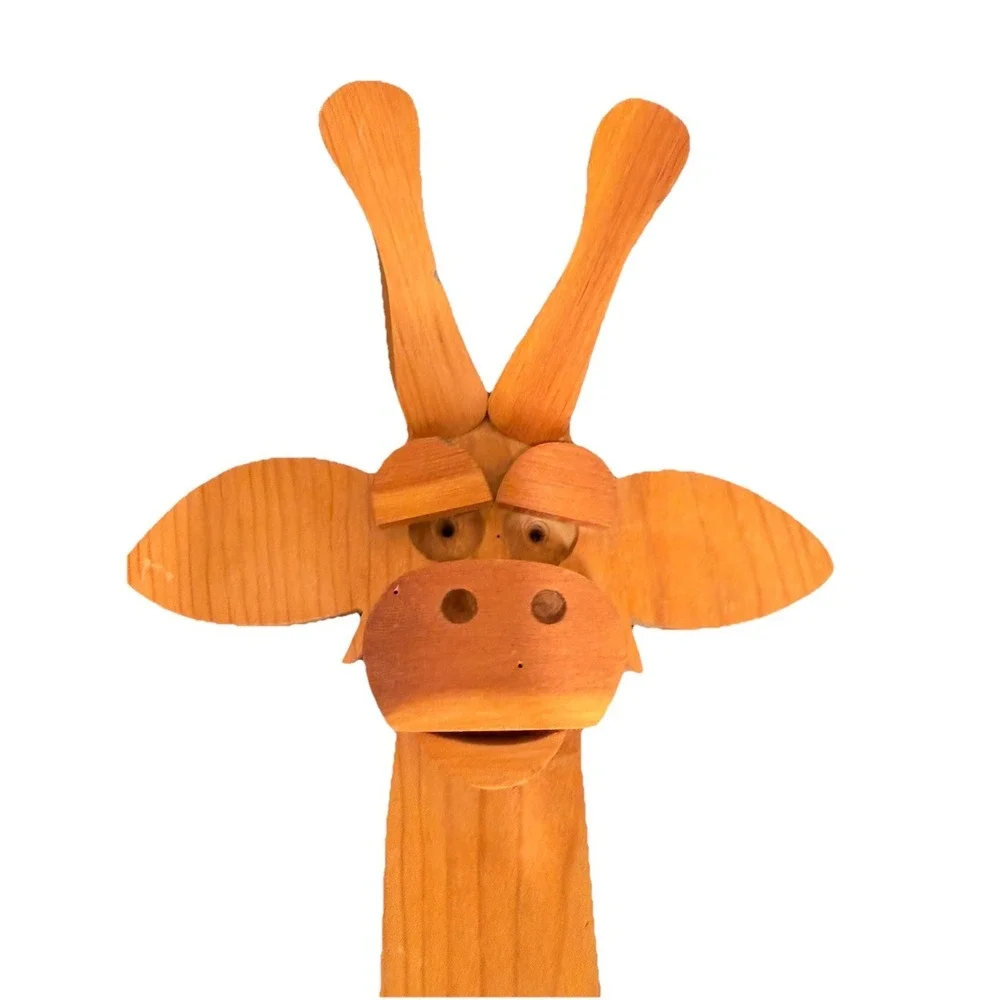 Vintage Handmade Decorative Wood Giraffe/Deer  with Hooks  wall hunger